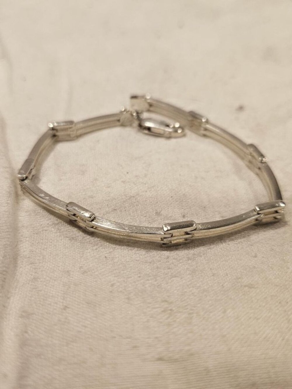 Heavy 10.8g Milor Italy 7.25" Sterling Silver Bar Link Bracelet